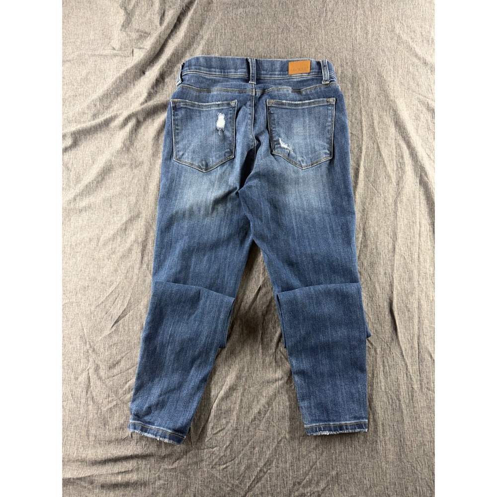 Judy Blue Womens Jeans 5/27 Skinny Fit Distressed Ripped Stretch Blue Denim - Picture 9 of 9
